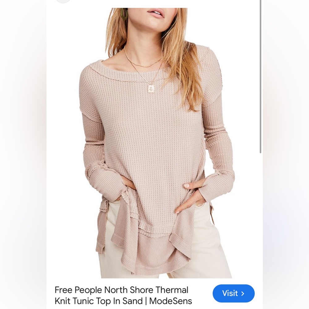 Free people  Sand Waffle Knit Tunic Top